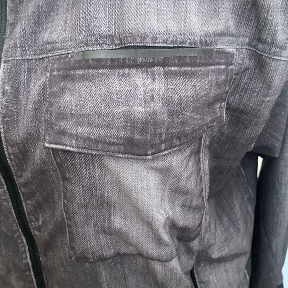 Lucy Faux Denim Lightweight Full Zip High Collar Jacket Size Small - Picture 7 of 9